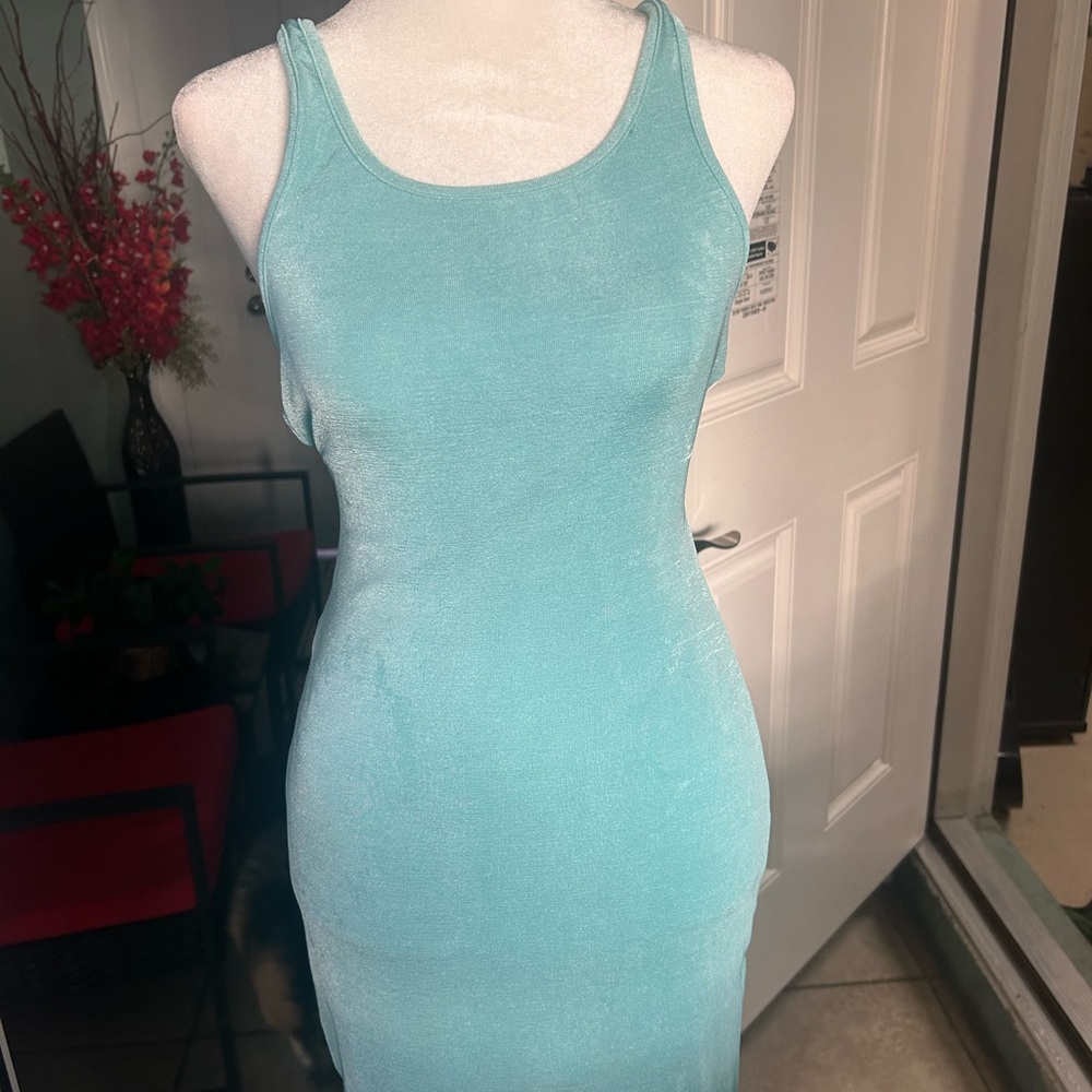 SHEIN Aqua Sleeveless Dress